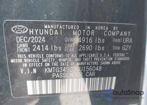 2025 Genesis G70 2.5T Awd из США, поврежденный, VIN KMTG34SC3SU156048